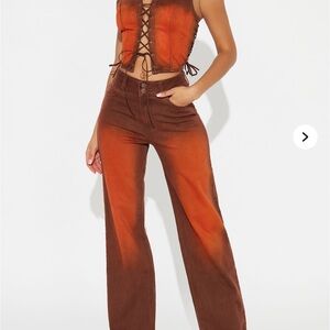 Stylish Brown and Orange Women's Pants